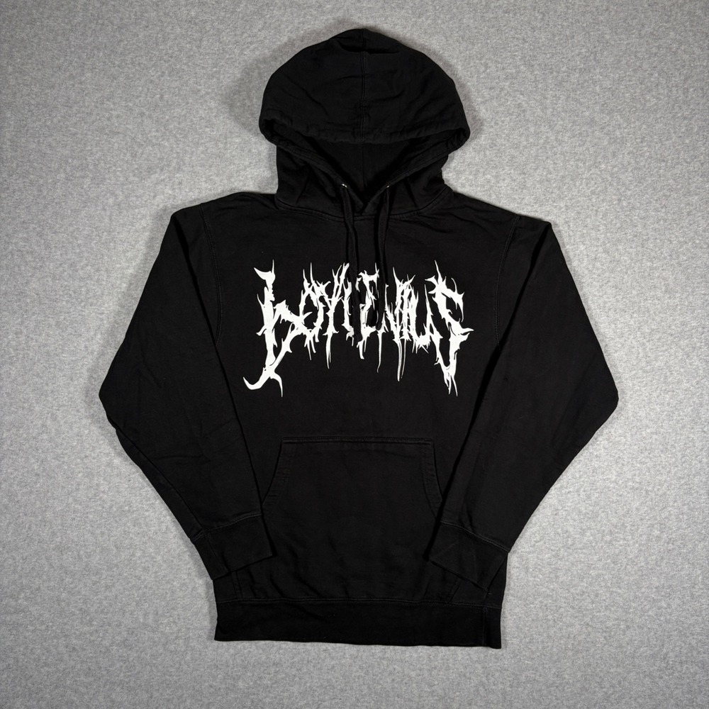 Boygenius Hoodie Mens Small Black Metal Logo Angel Graphic Pullover Sweatshirt